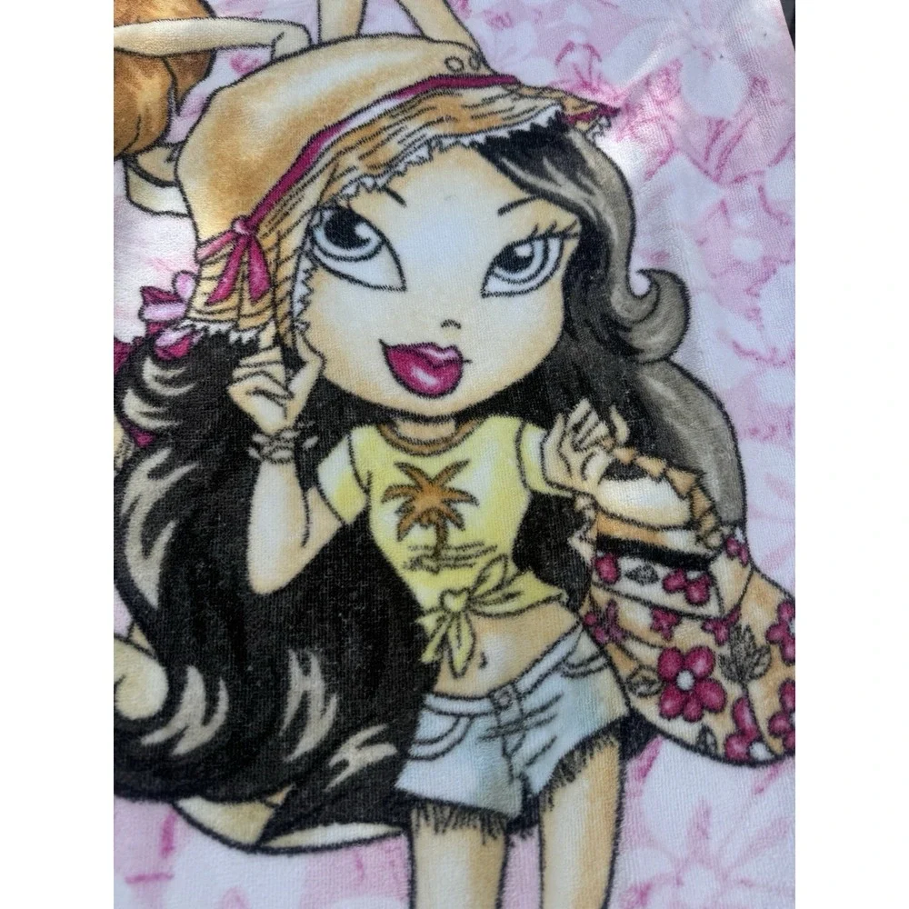 Vintage Lil Bratz Paradise Beach Towel Hot Pink Flower 4 Doll  MGA 2003 Y2K